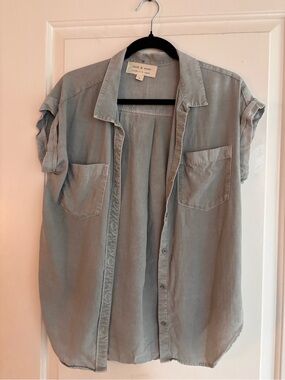 Anthropologie Light Gray Button-Down Shirt